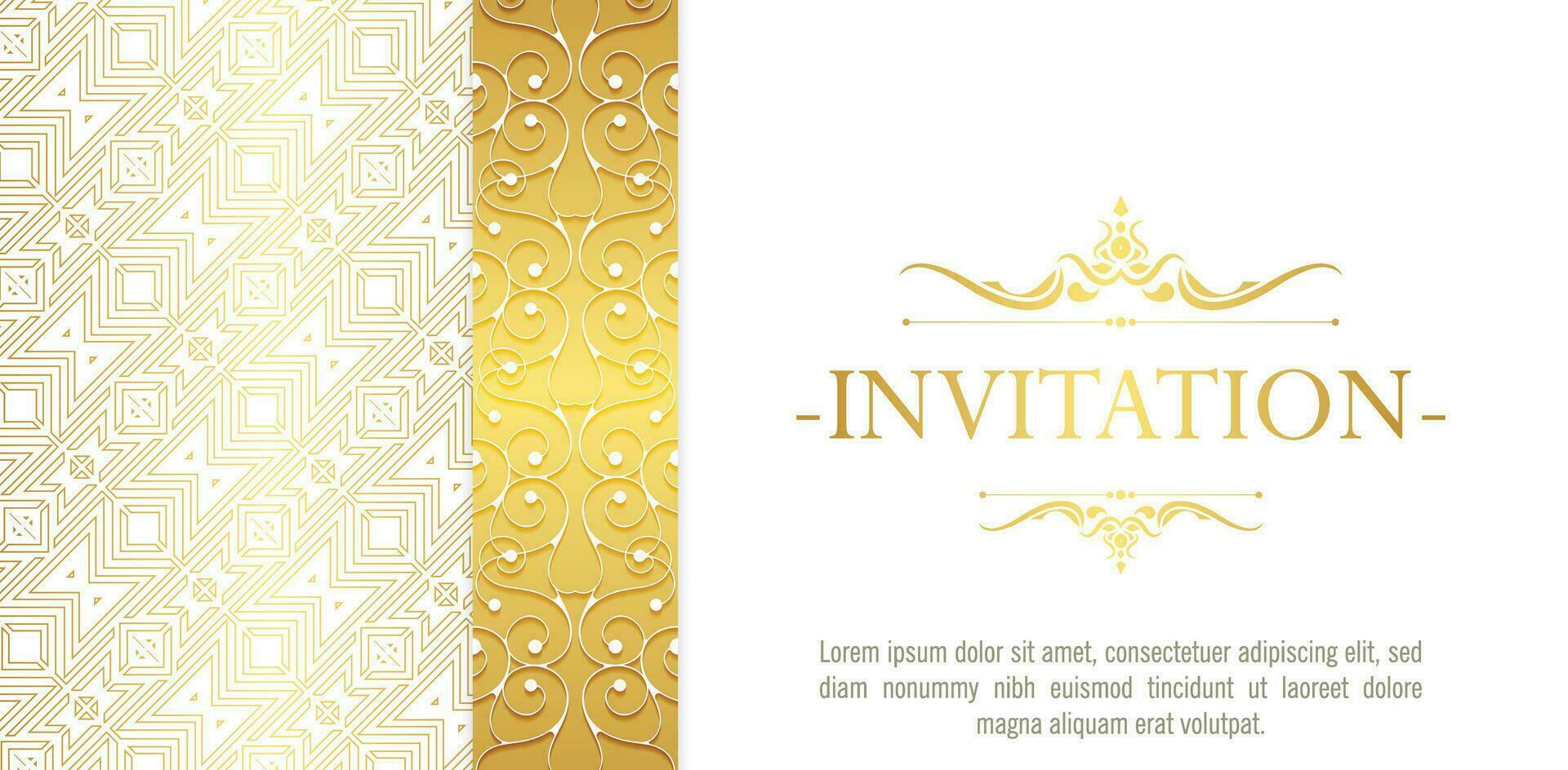 luxury White invitation background style ornamental pattern vector