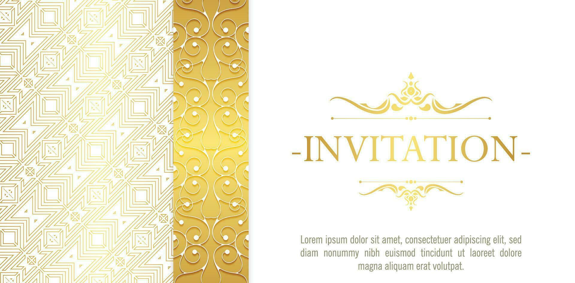 patrón ornamental de lujo blanco invitación fondo estilo vector