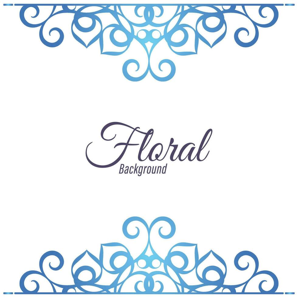 Floral background blue banner design vector