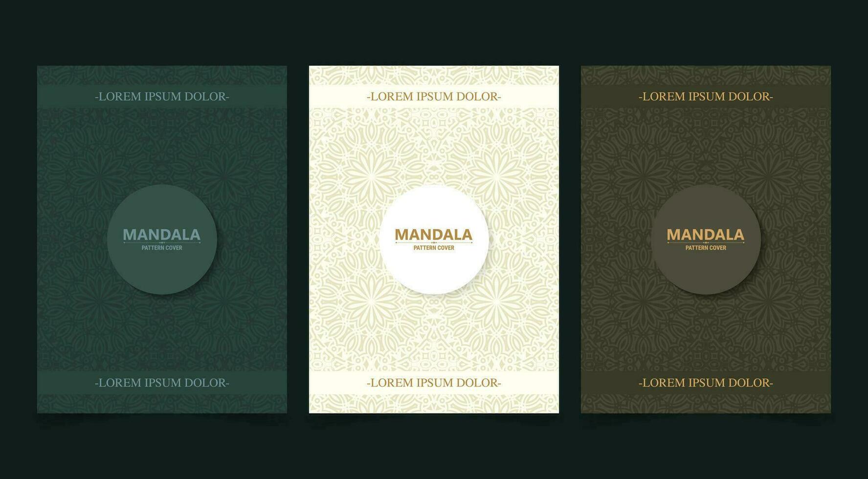 set of mandala cover in retro color vector