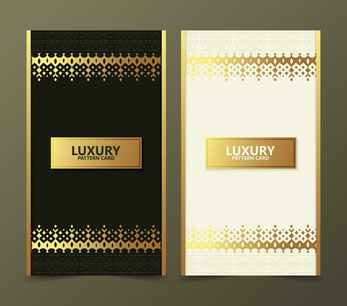 elegant gold pattern card design vector