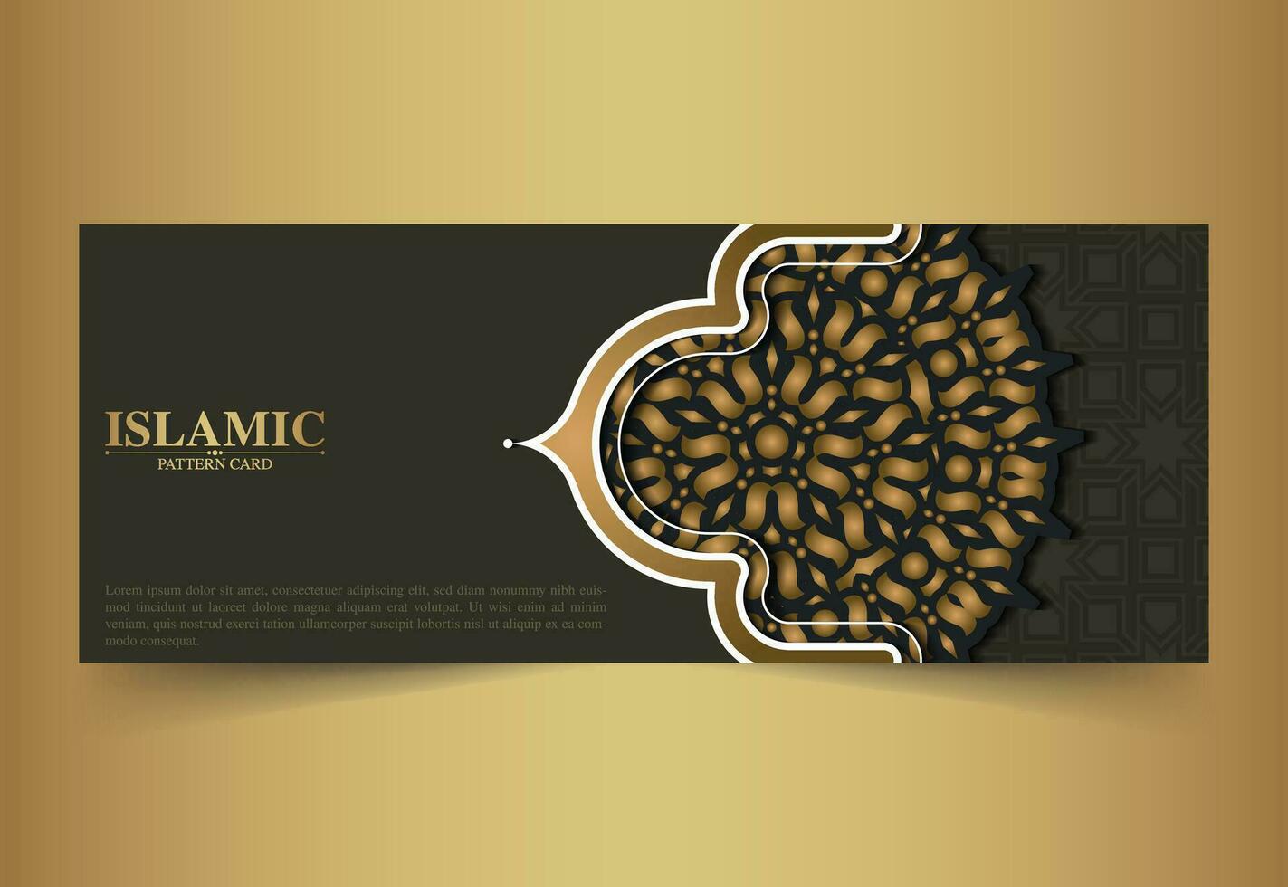 elegant islamic pattern card design vector