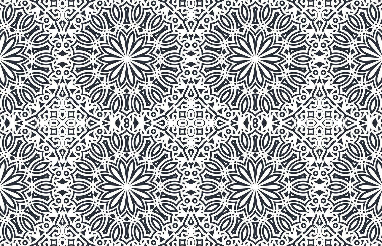 Flat mandala seamless pattern template vector