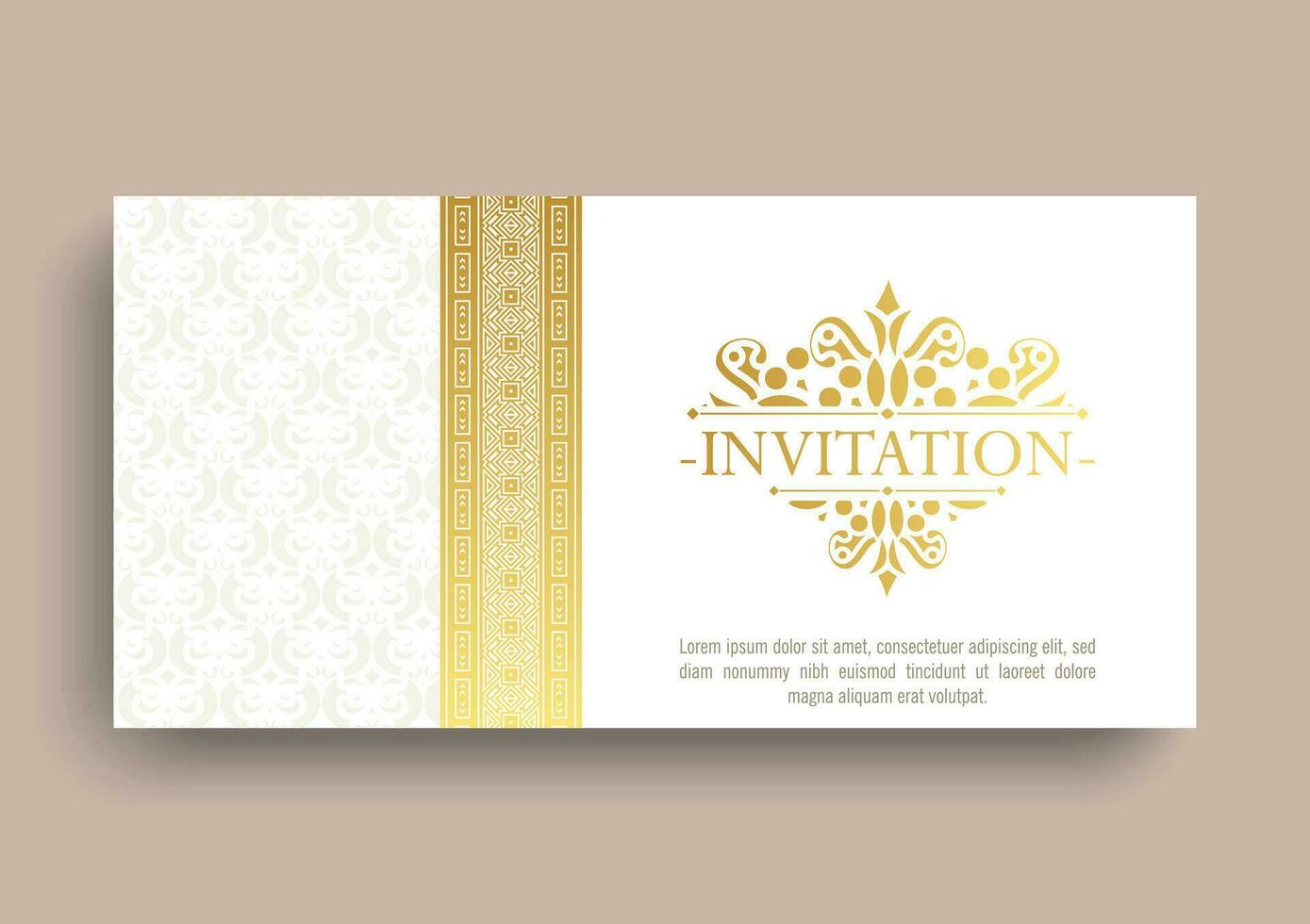Gold invitation background style ornamental pattern vector