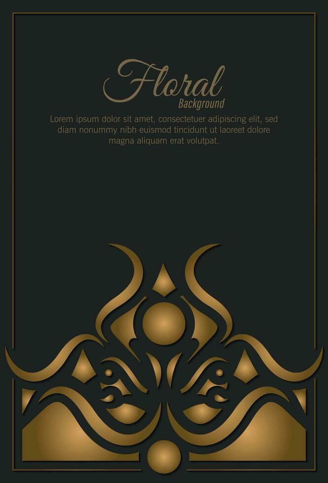 Luxury gold decorative floral frame background vector