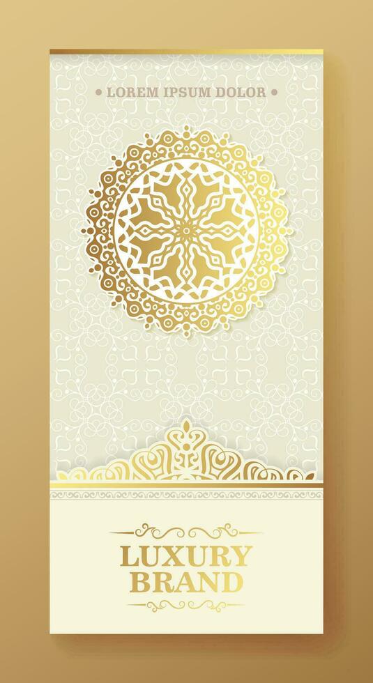 Luxury white background mandala card vector