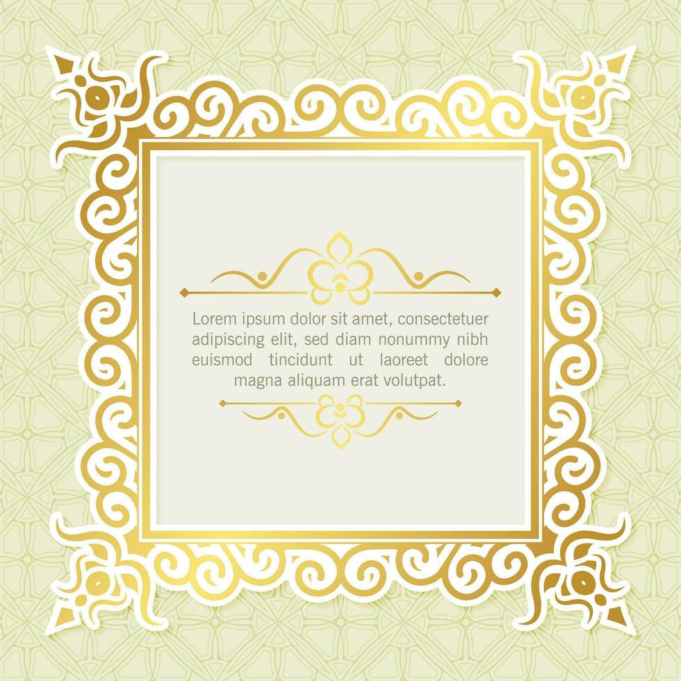 Luxury calligraphy ornament frame line design vector