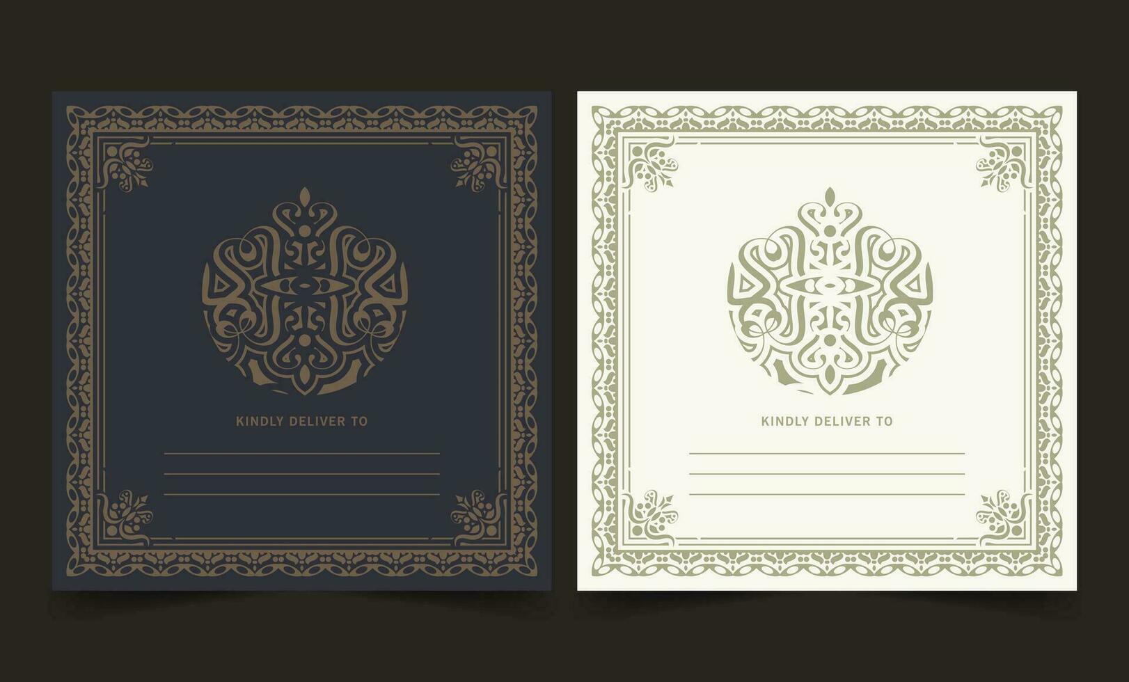 Invitation Card with Ornamental Logo vector