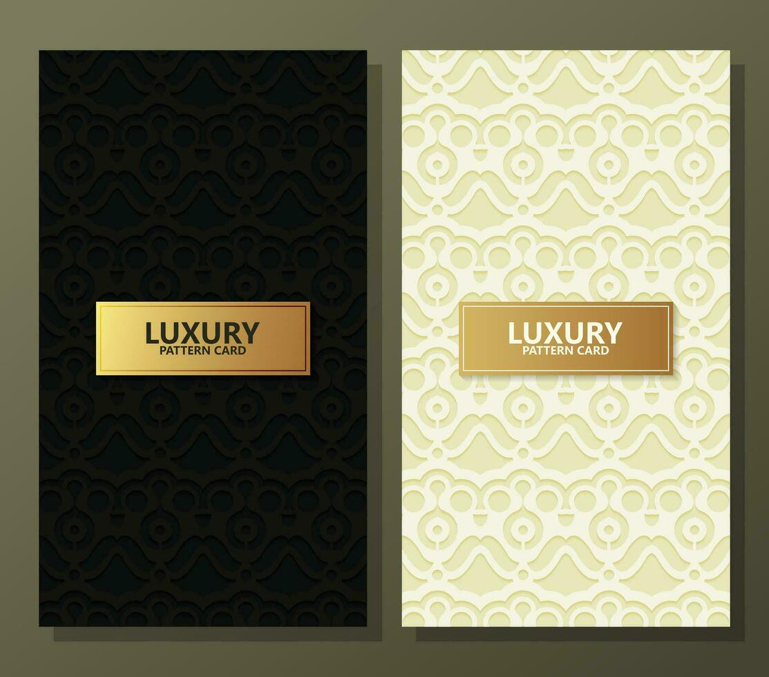 elegant gold pattern card design vector