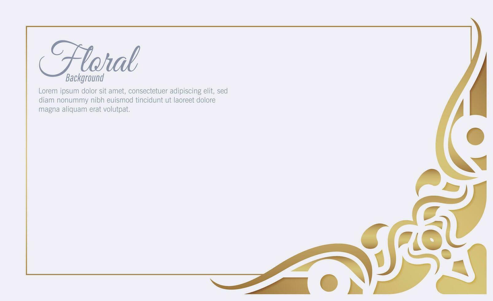 Floral background golden banner design vector