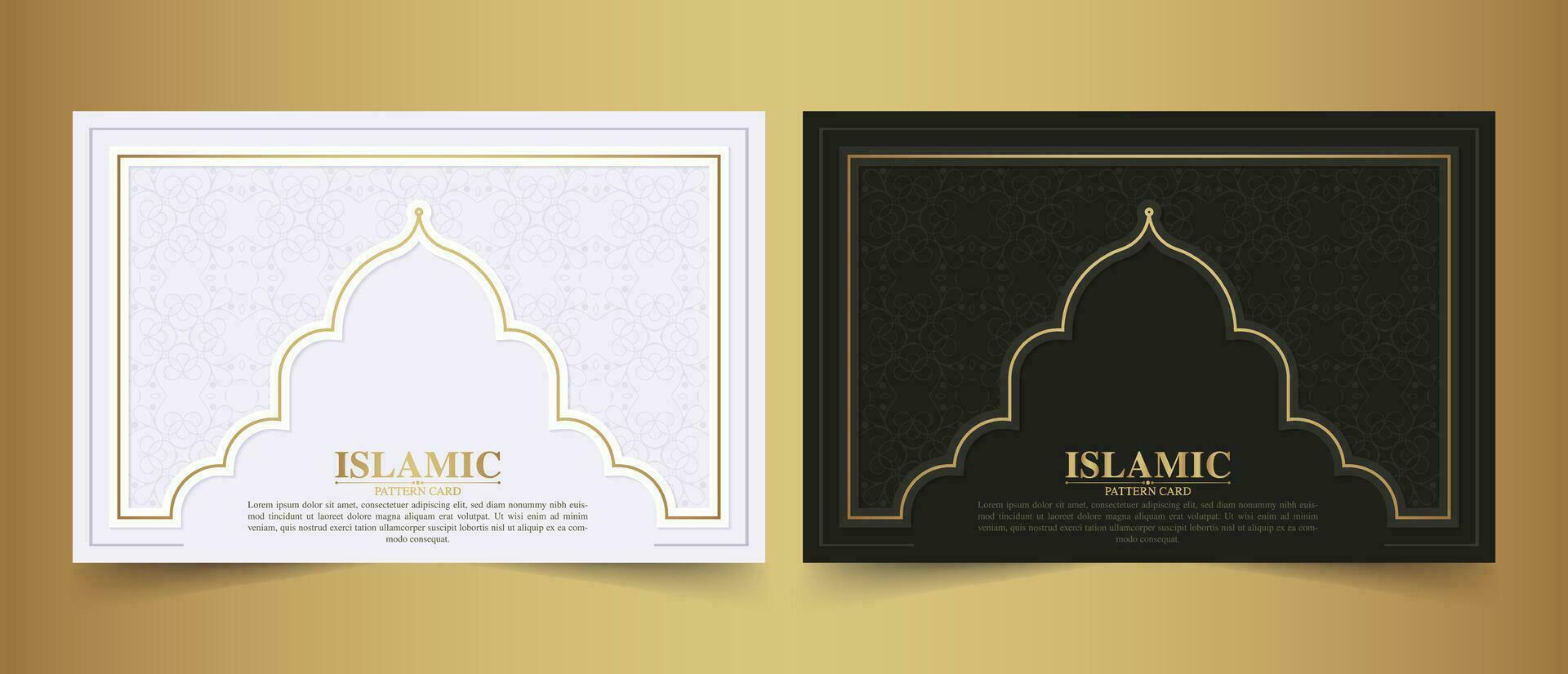 elegant islamic pattern card design vector