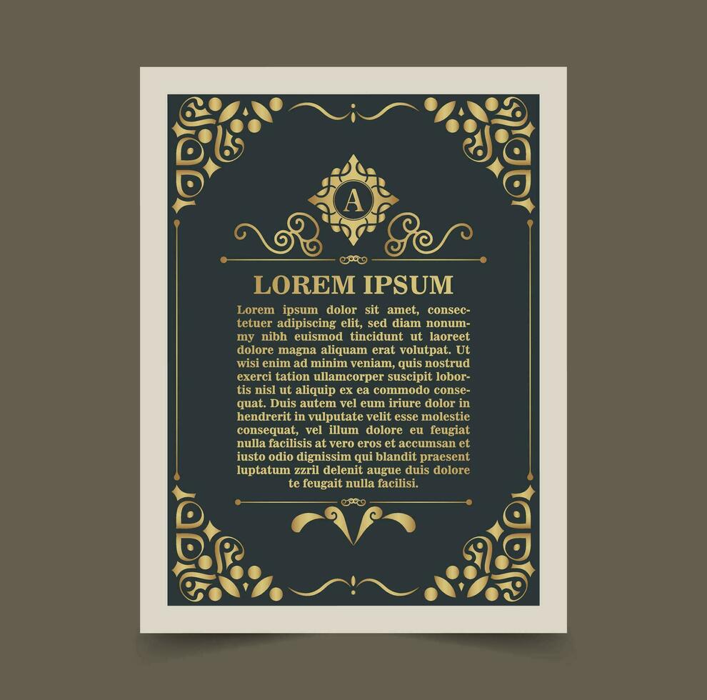 Luxury calligraphy ornament frame line design vector