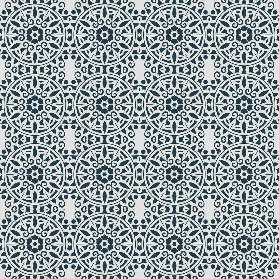 Flat mandala seamless pattern template vector