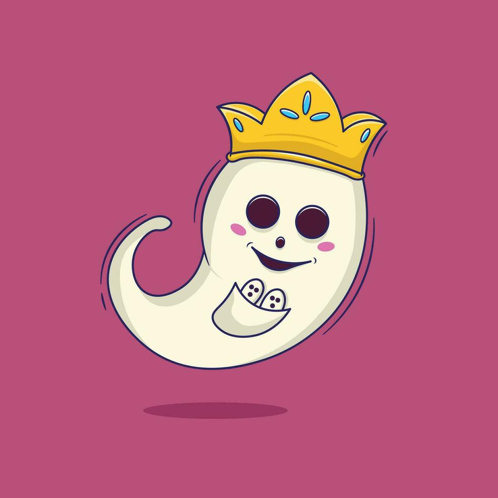 Queen ghost cartoon vector on halloween party