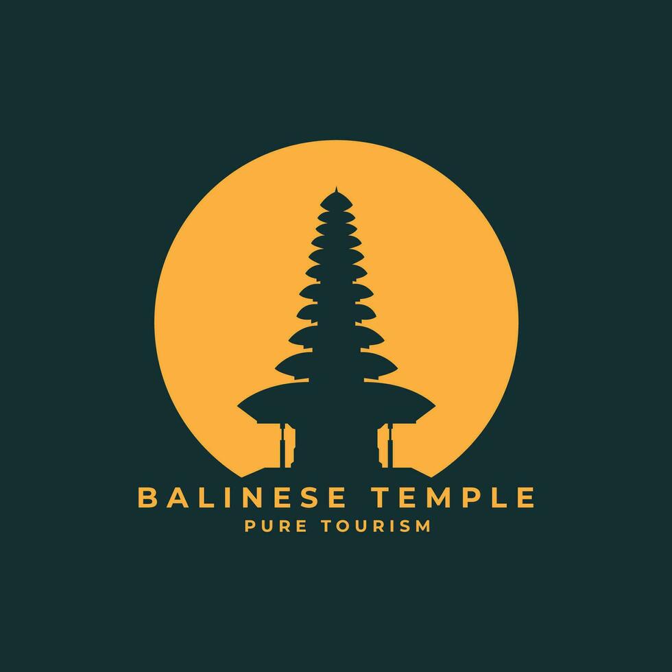 bali templo logo turismo bali isla religioso edificio vector icono símbolo ilustración diseño