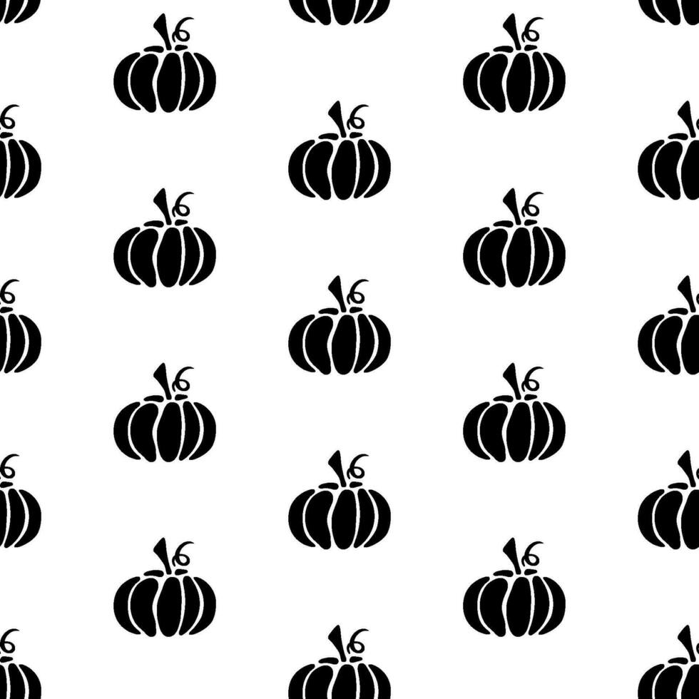 Halloween Seamless pattern in doodle style. Vector hand drawn holiday illustration. Line art sketch