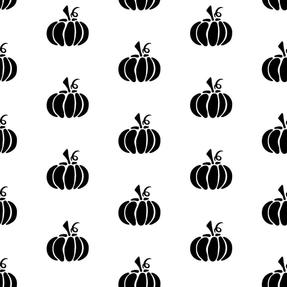 Halloween Seamless pattern in doodle style. Vector hand drawn holiday illustration. Line art sketch