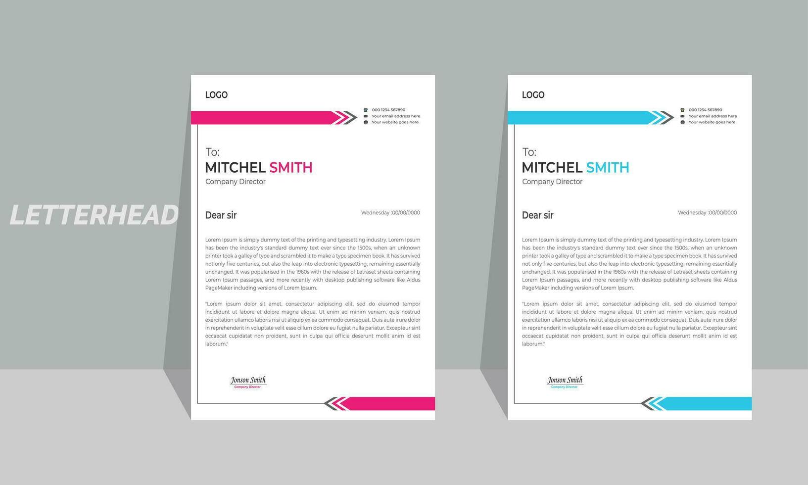 Simple Corporate Letterhead Layout vector