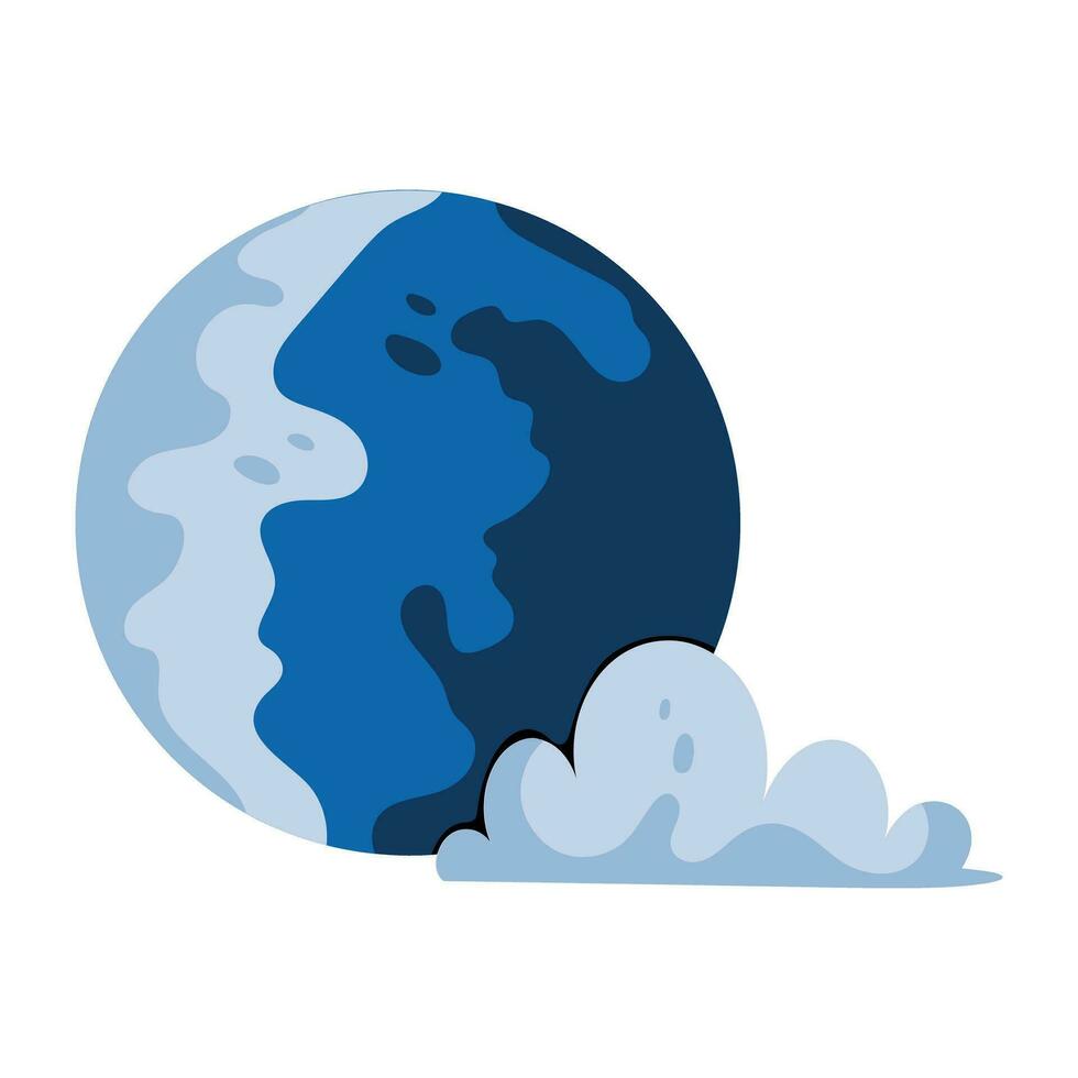 Trendy Cloudy Moon vector