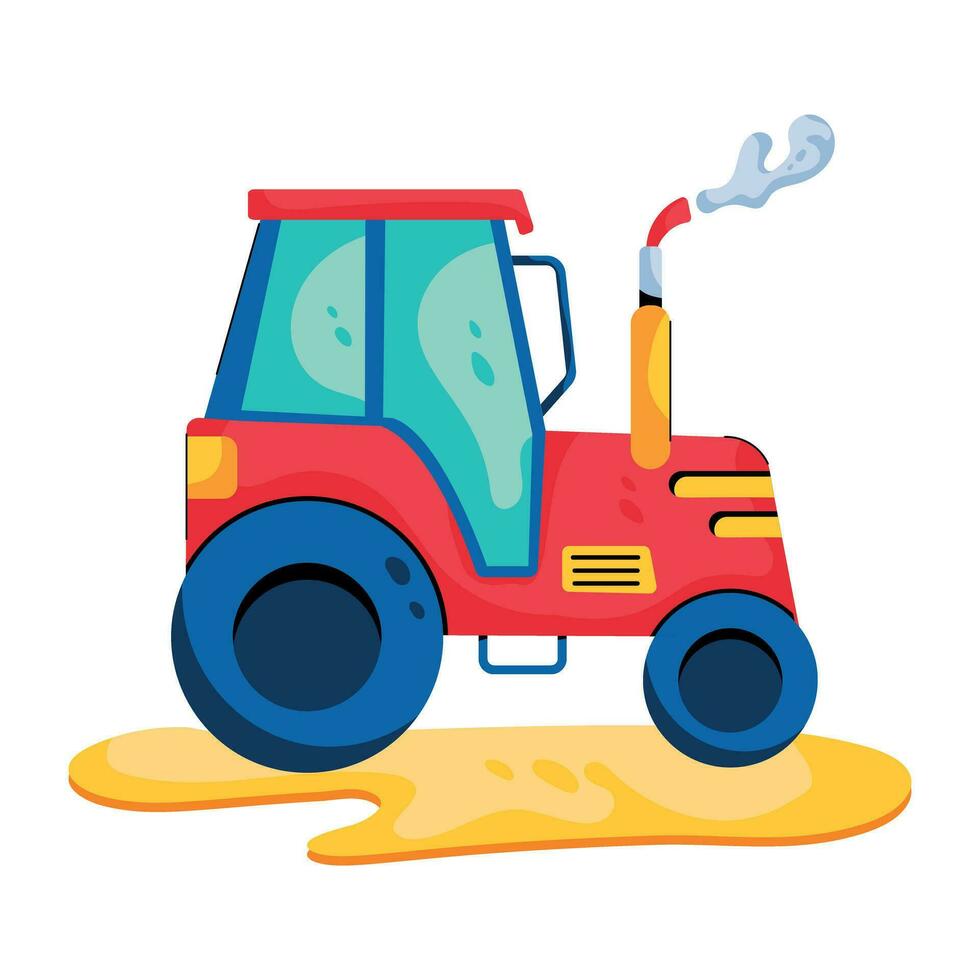 Trendy Farm Tractor vector