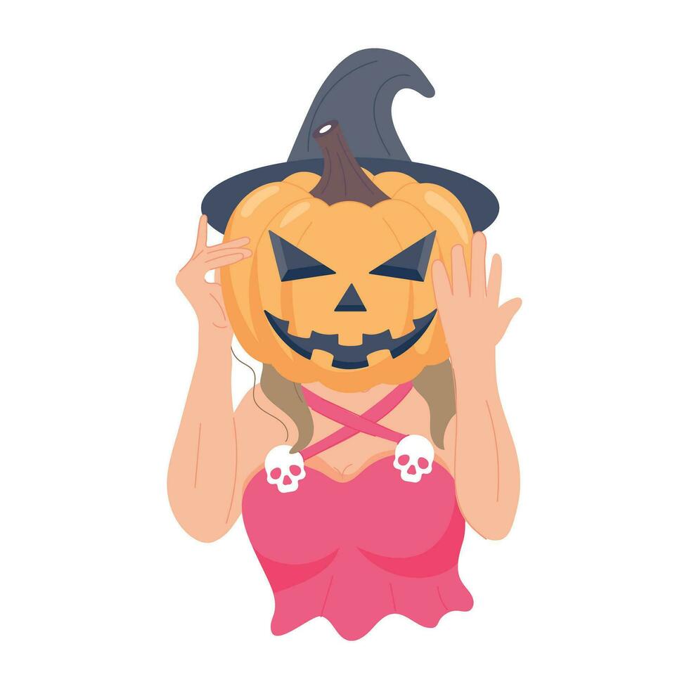 calabaza de halloween de moda vector