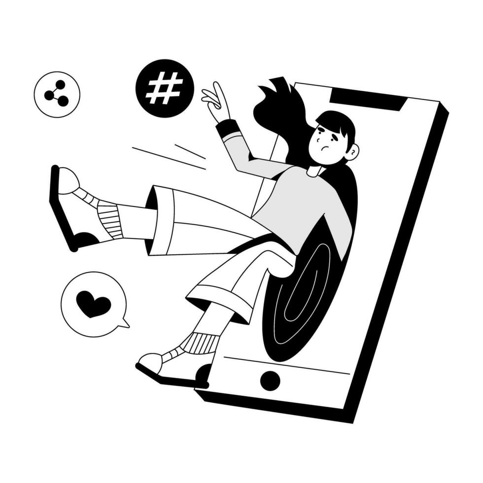 Trendy Internet Addiction vector