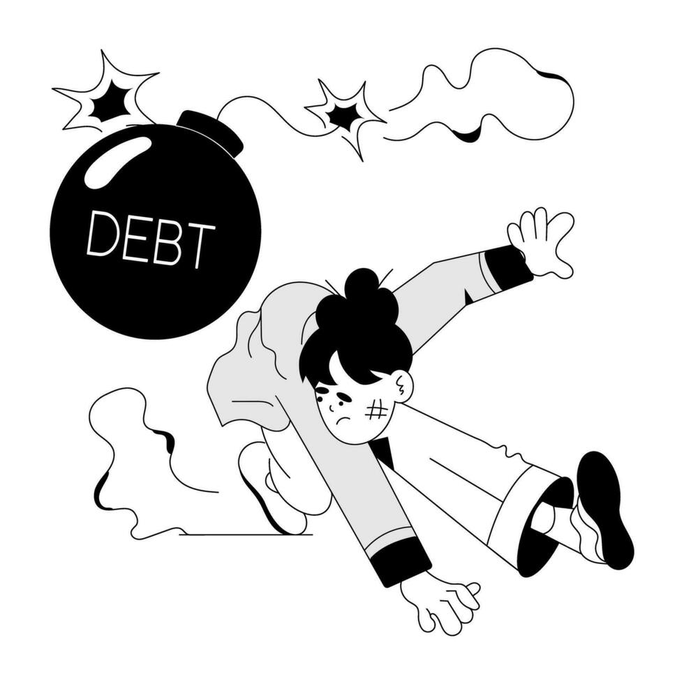 Trendy Debt Burden vector