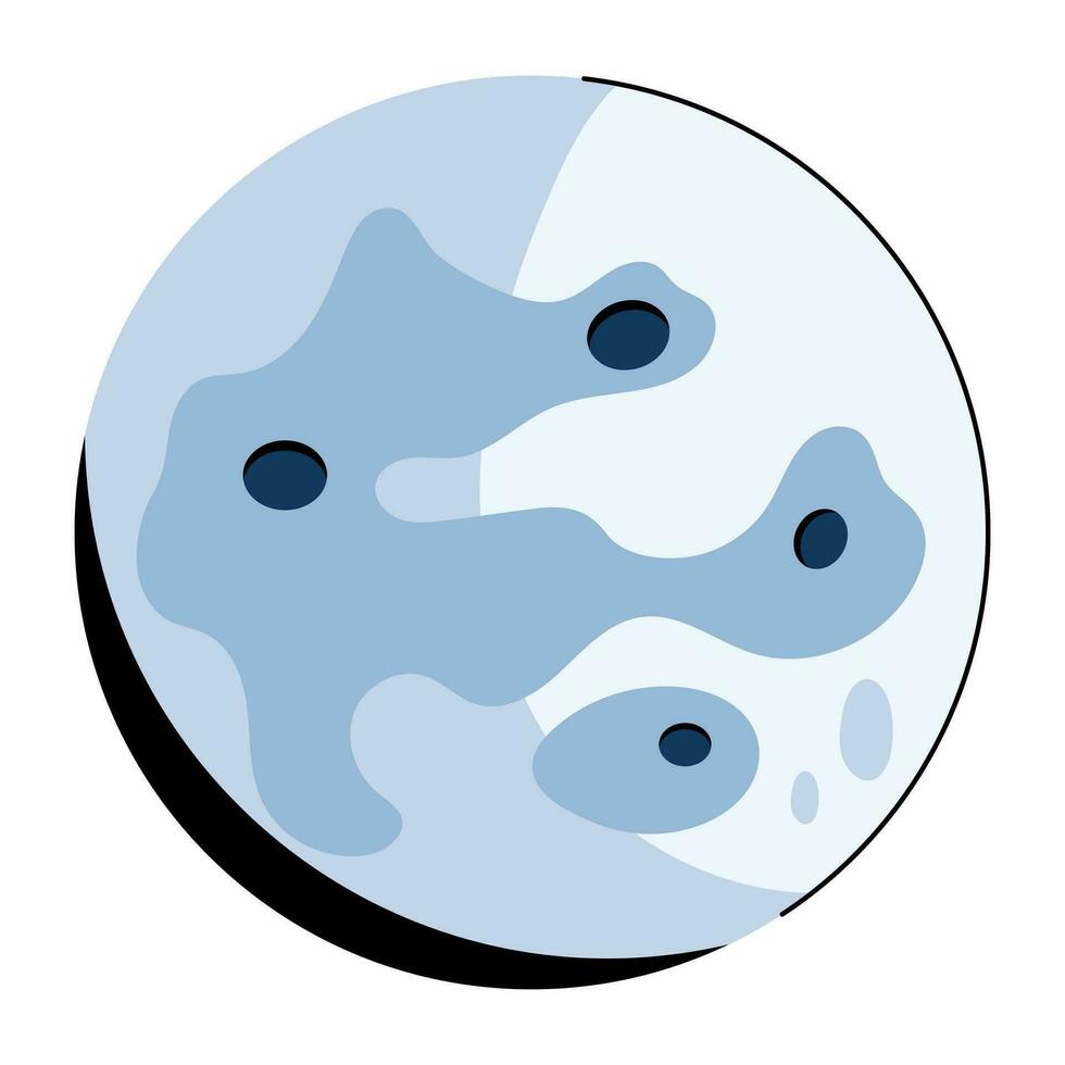 Trendy Whole Moon vector