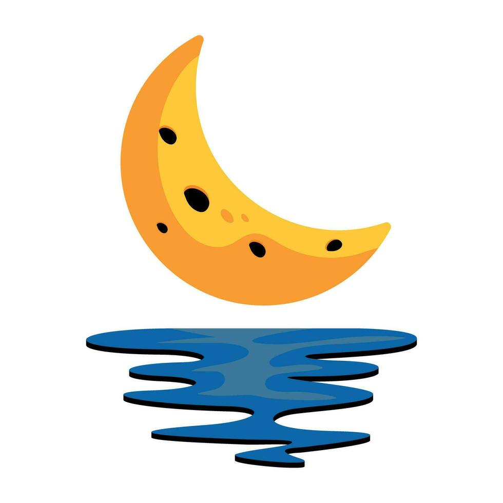 Trendy Night Ocean vector