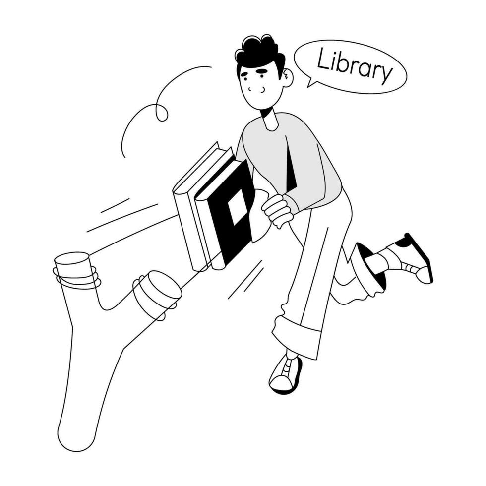 Trendy Library Fun vector