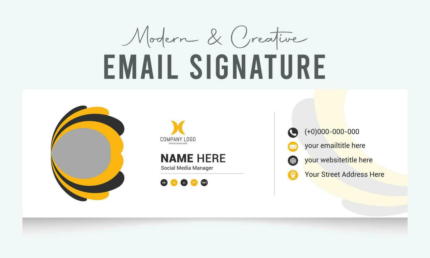 modern and creative email signature template design vector