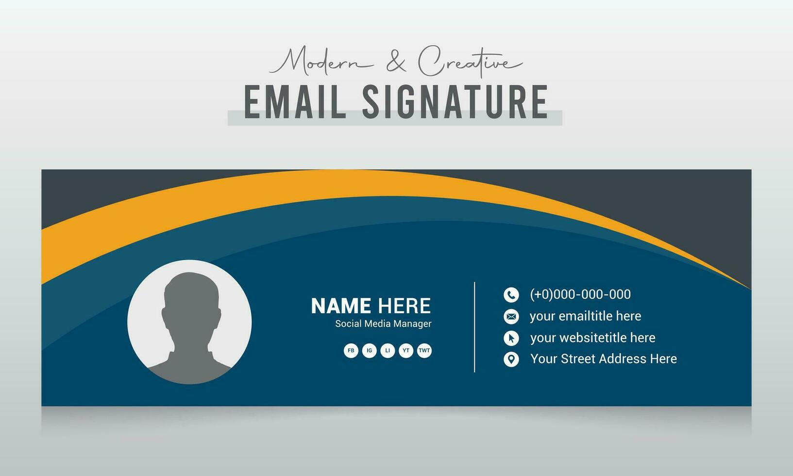 Corporate Modern and Creative Email Signature Design Template vector