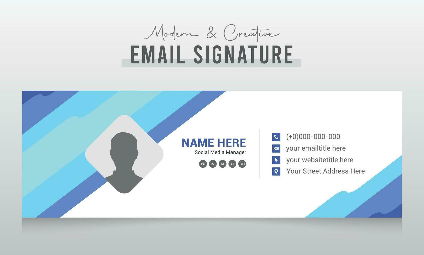 Corporate Modern and Creative Email Signature Design Template vector