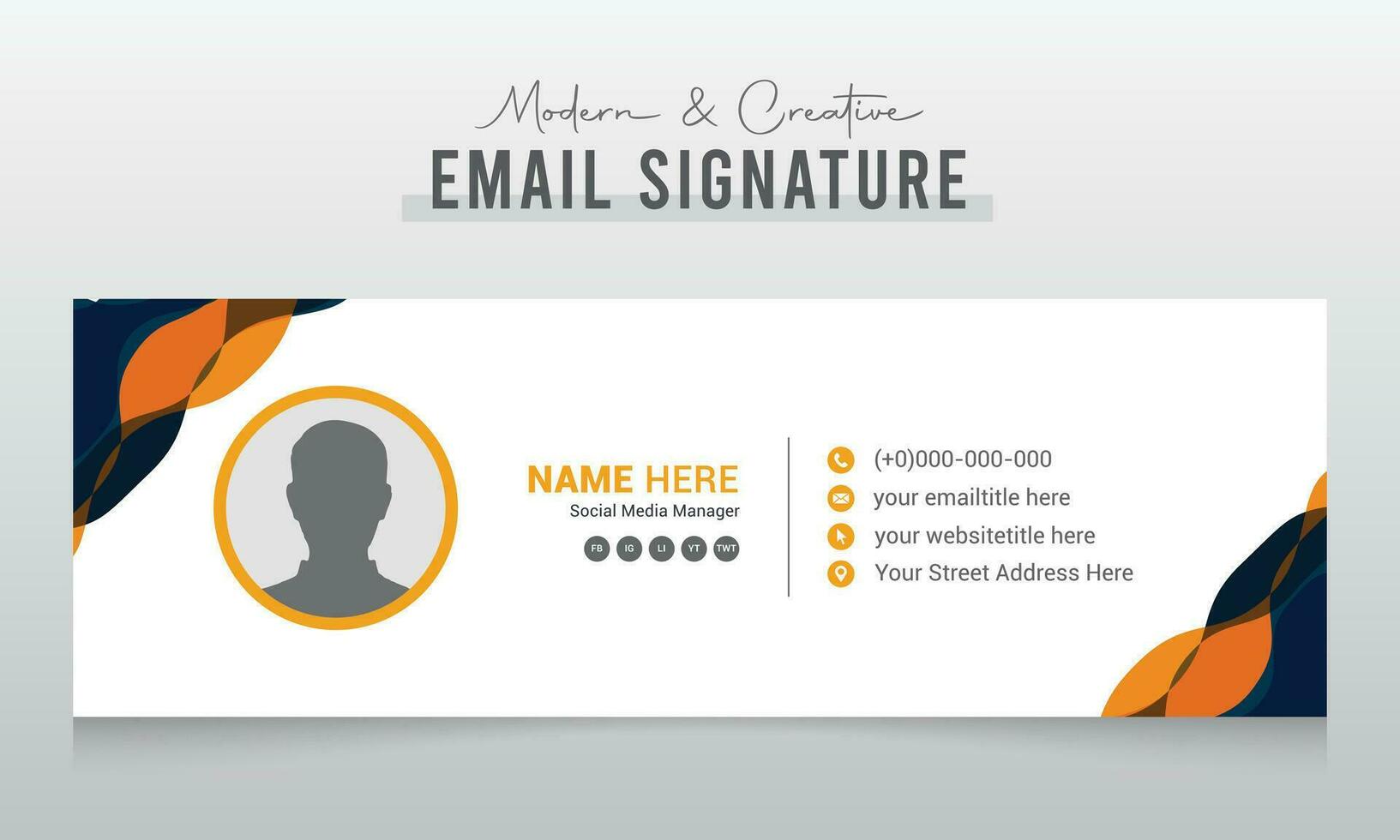 Corporate Modern and Creative Email Signature Design Template vector