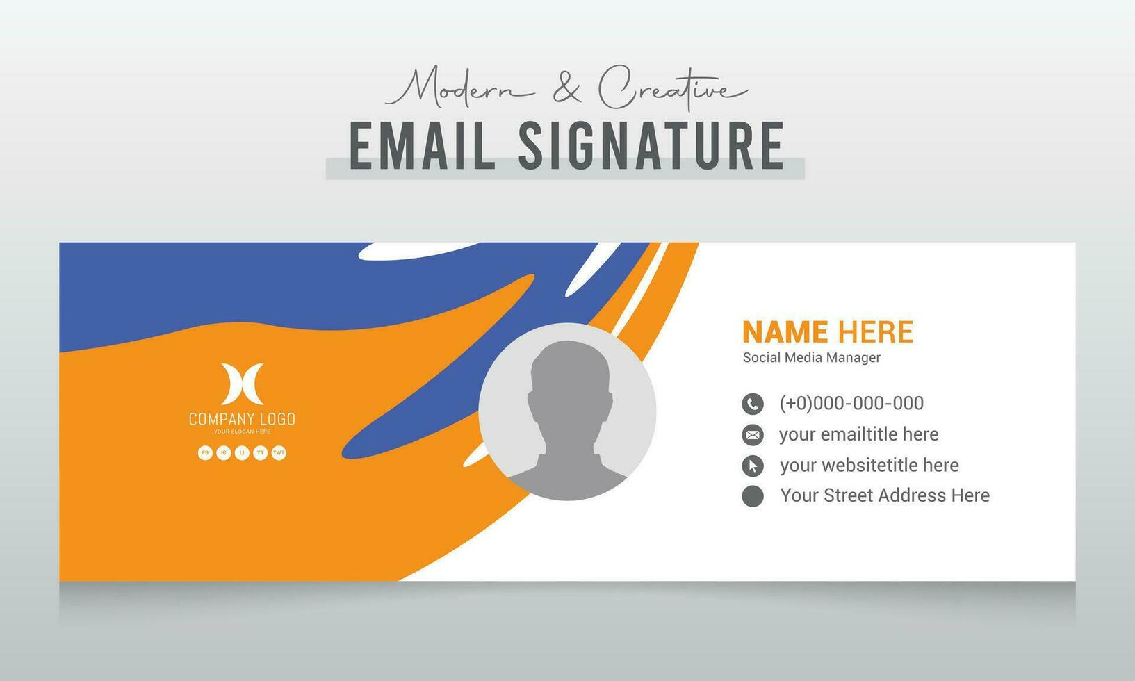 Corporate Modern and Creative Email Signature Design Template vector