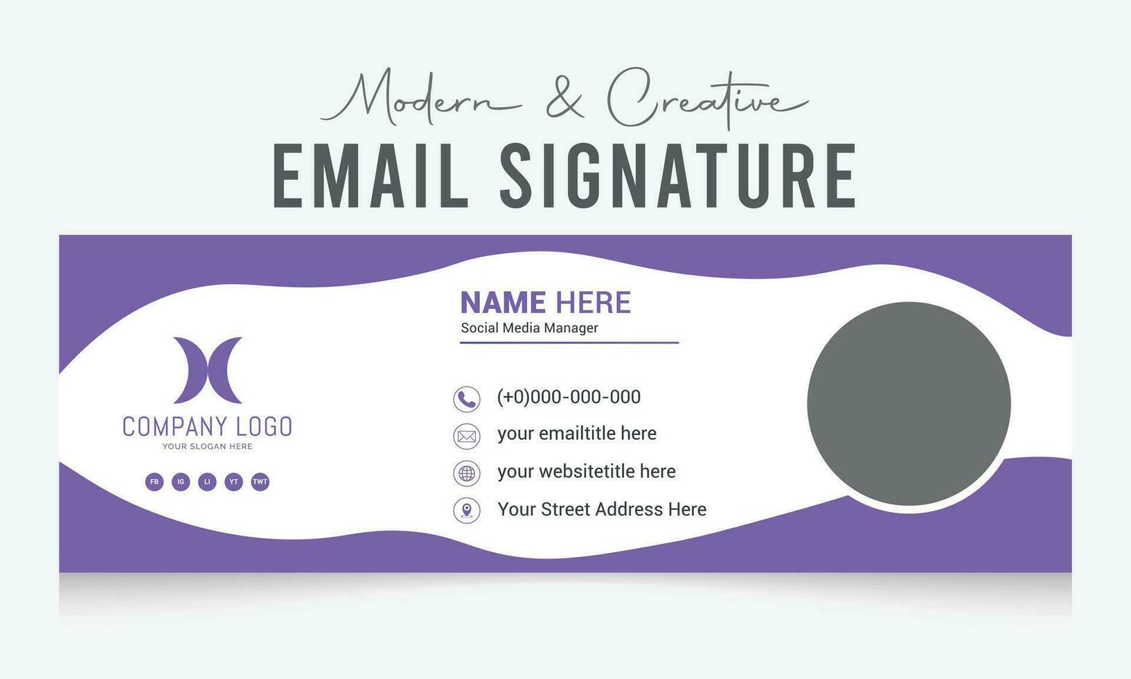 modern and creative email signature template design vector