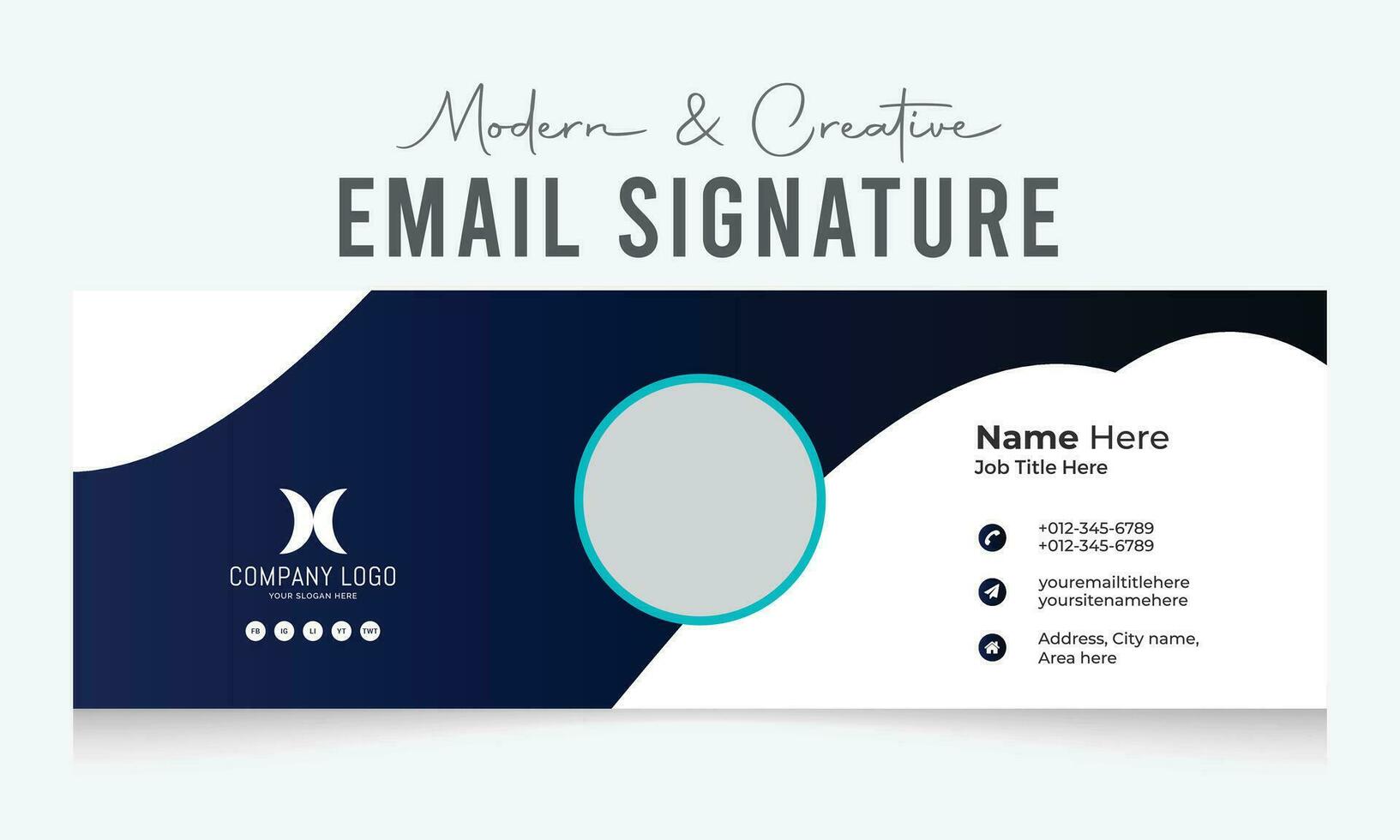 Corporate Modern and Creative Email Signature Design Template vector