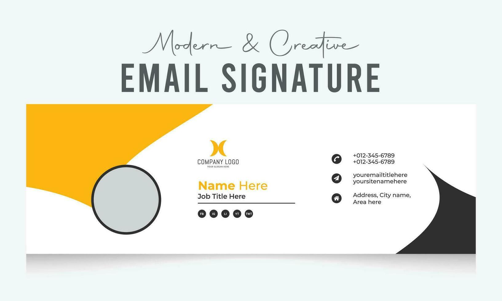 Corporate Modern and Creative Email Signature Design Template vector