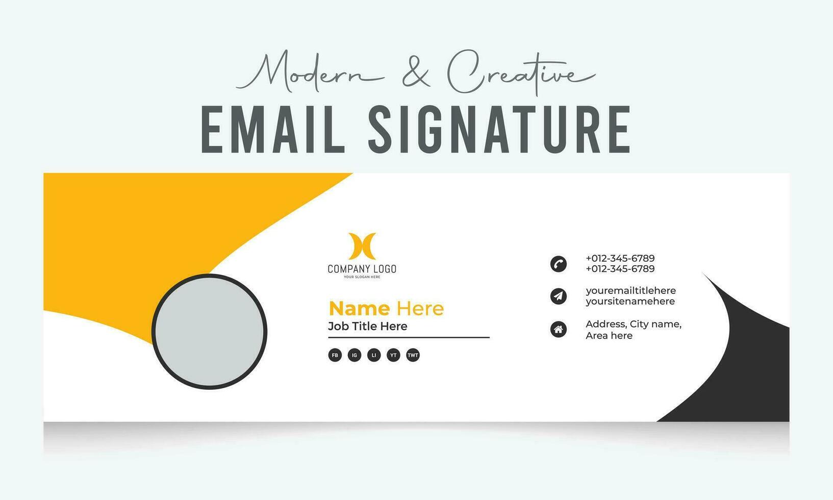 Corporate Modern and Creative Email Signature Design Template vector