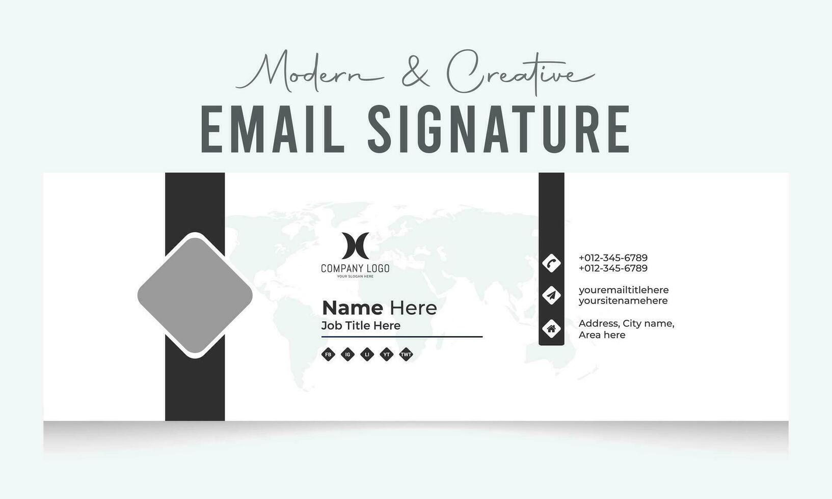 Corporate Modern and Creative Email Signature Design Template vector