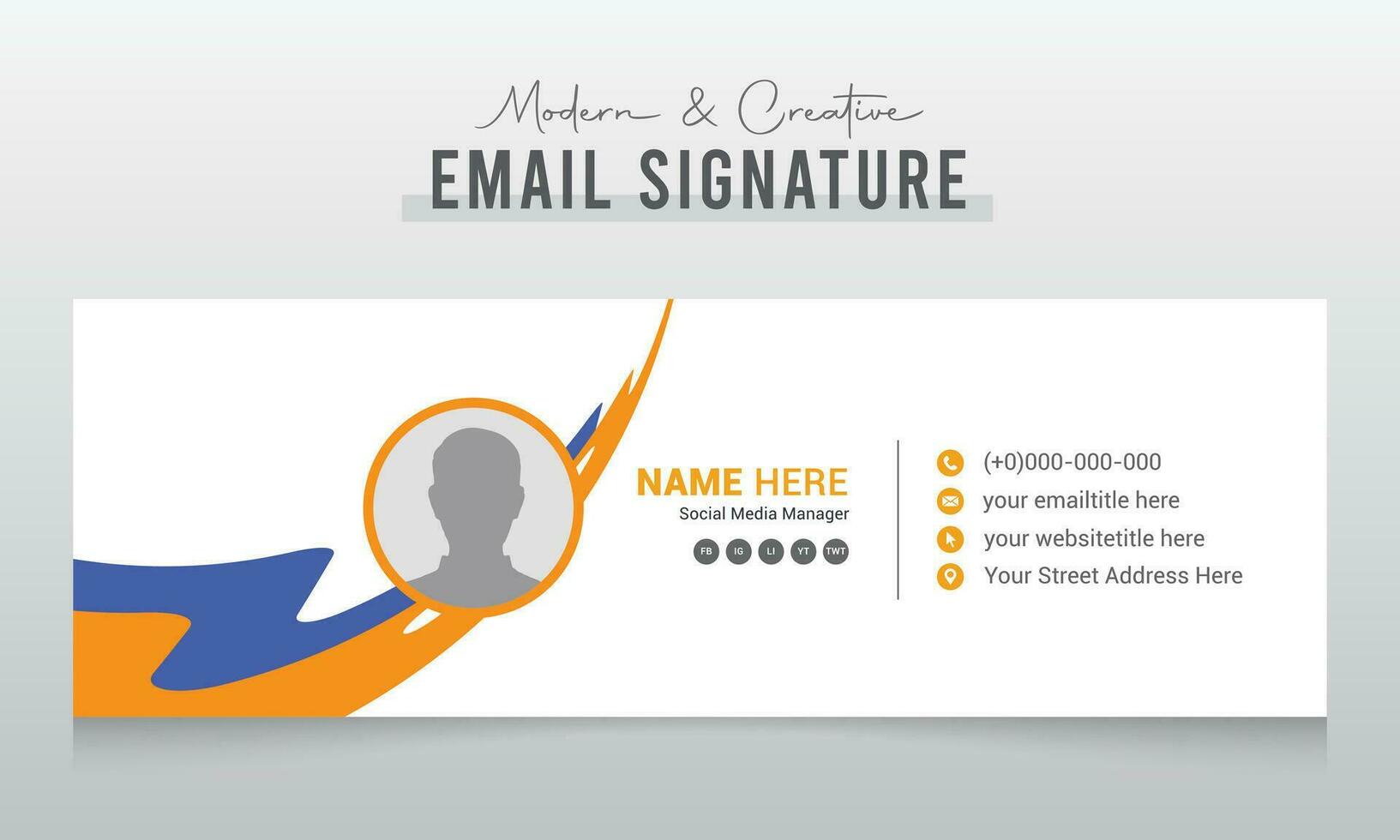 Corporate Modern and Creative Email Signature Design Template vector
