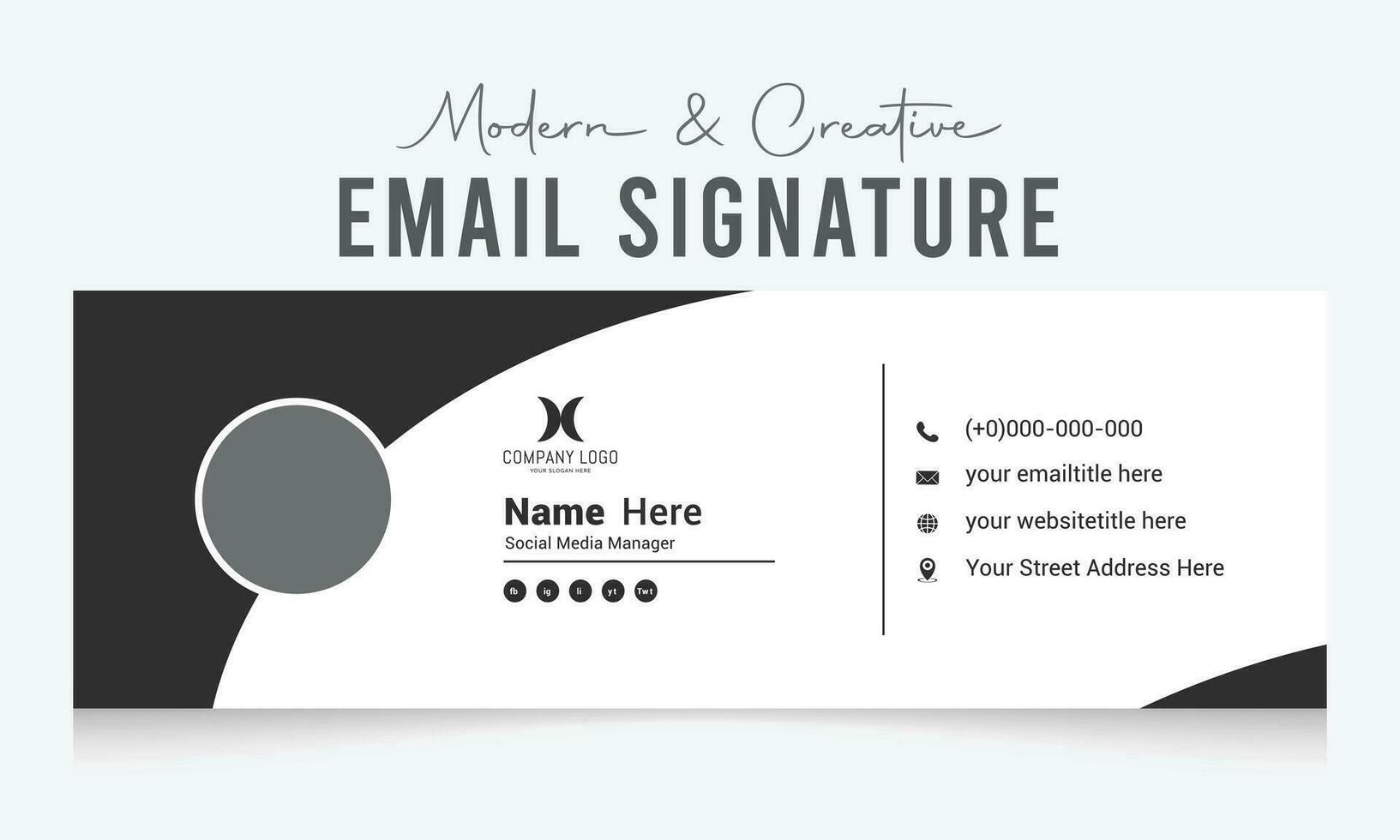 modern and creative email signature template design vector