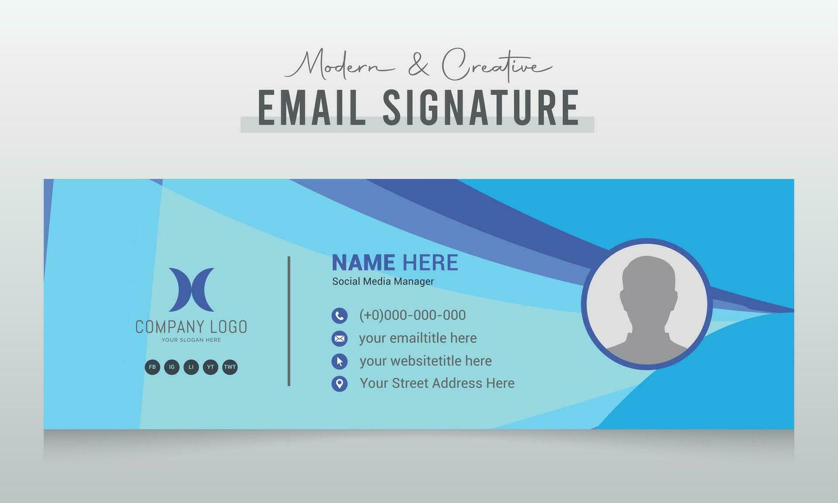 Corporate Modern and Creative Email Signature Design Template vector