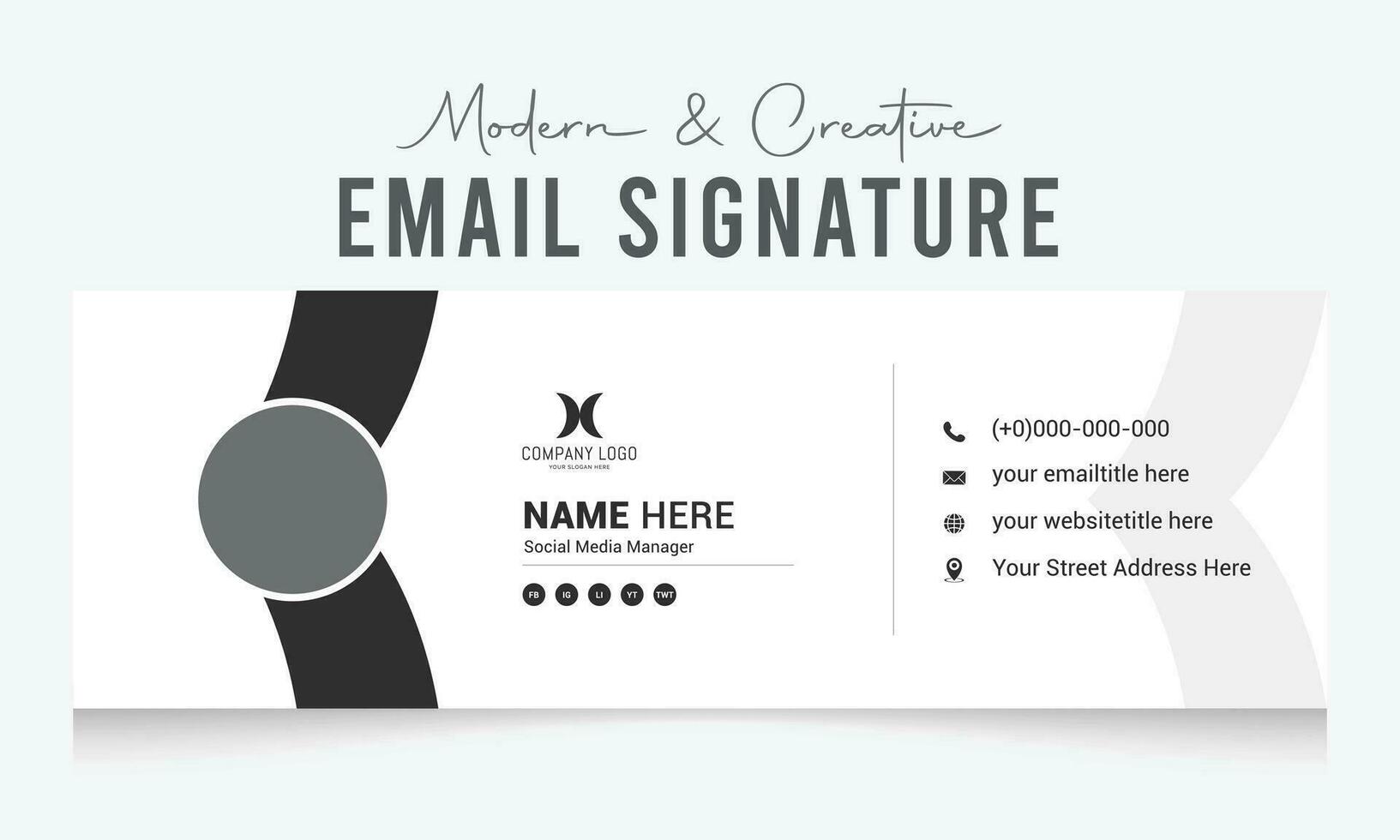 modern and creative email signature template design vector
