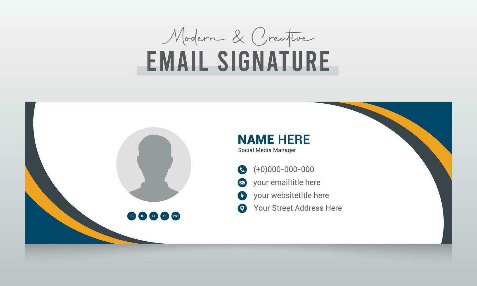 Corporate Modern and Creative Email Signature Design Template vector