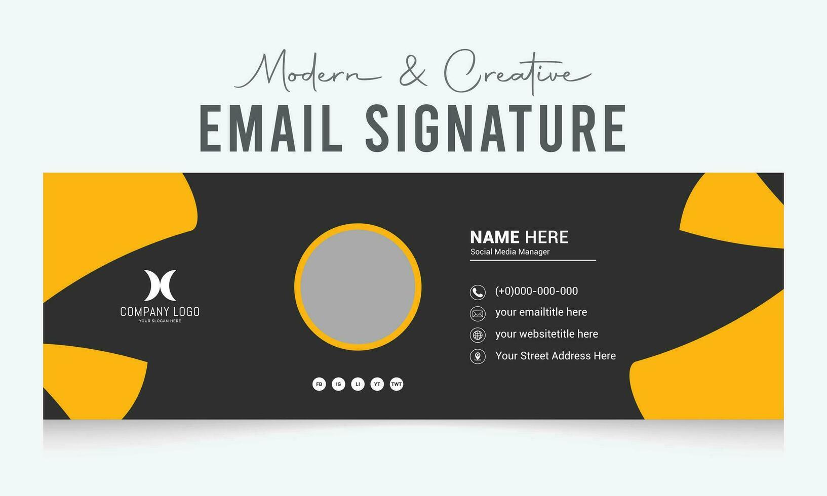 modern and creative email signature template design vector