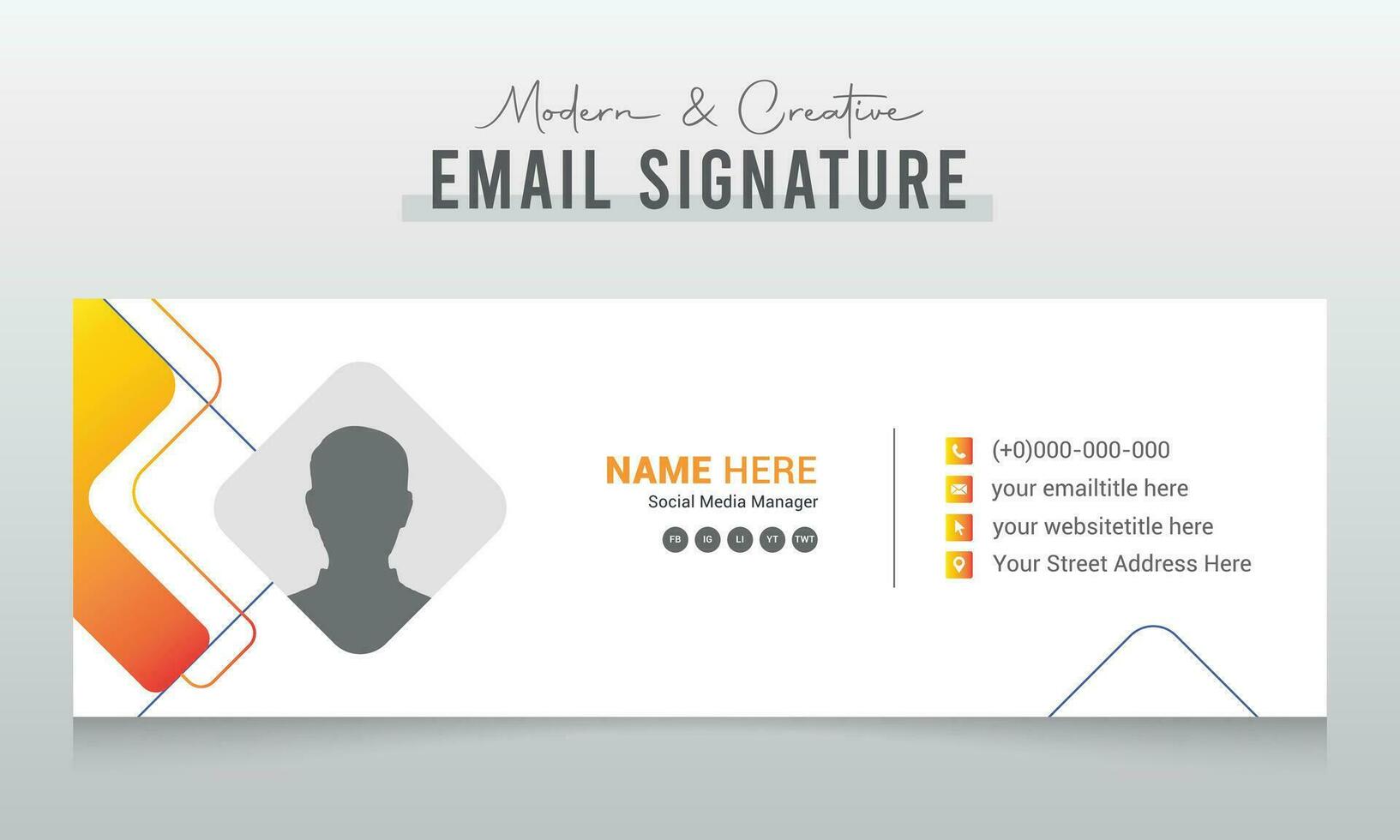Corporate Modern and Creative Email Signature Design Template vector