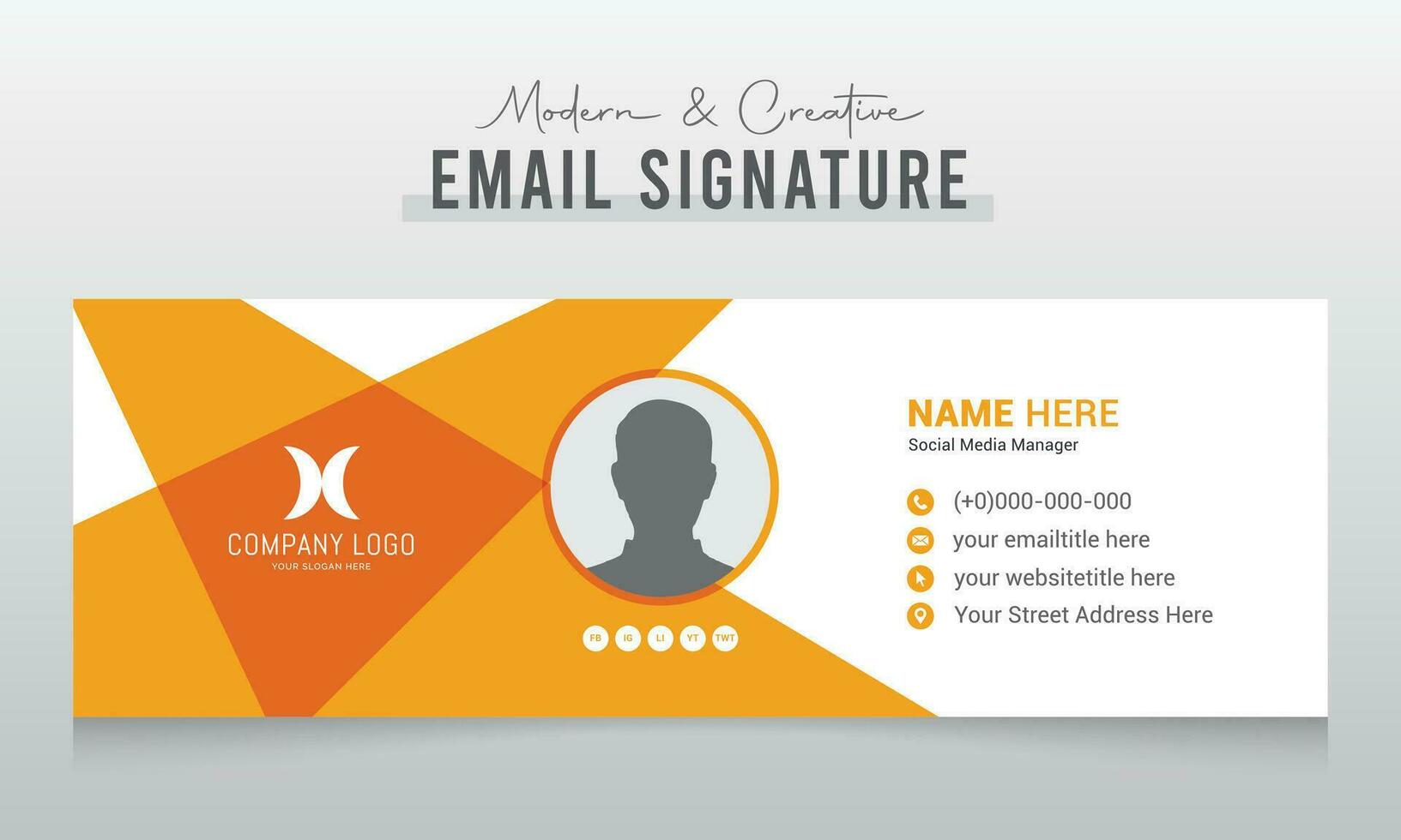 Corporate Modern and Creative Email Signature Design Template vector