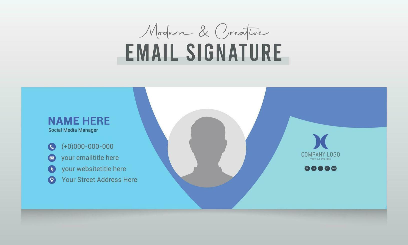 Corporate Modern and Creative Email Signature Design Template vector