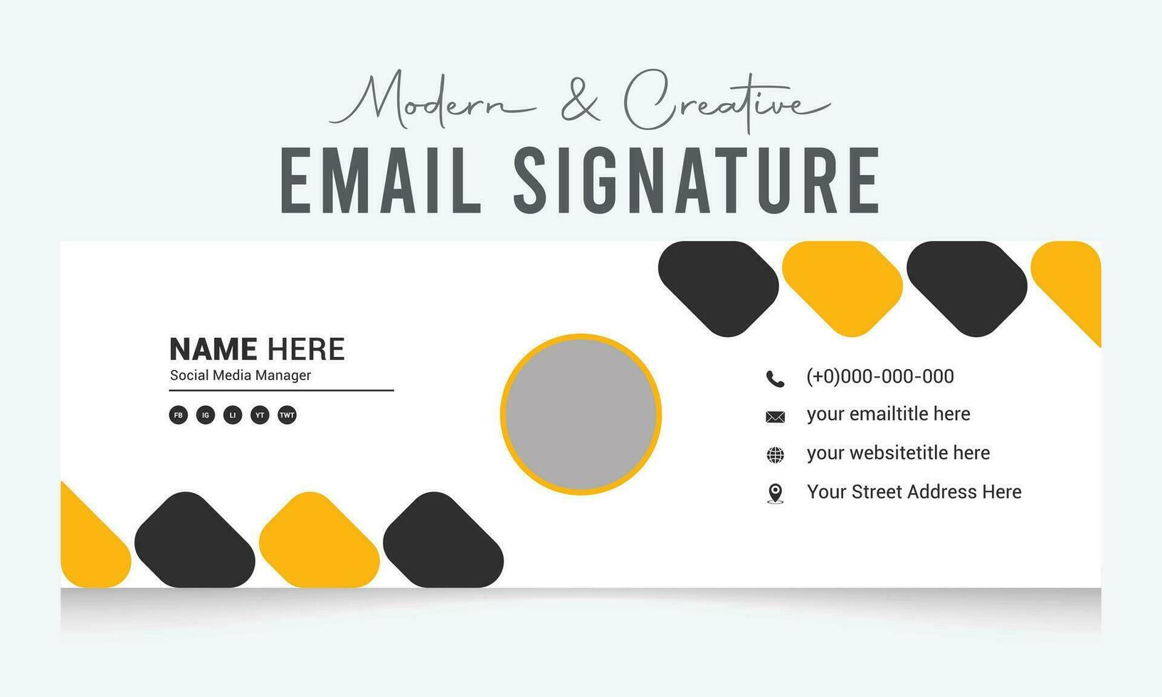 modern and creative email signature template design vector